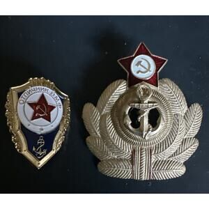 USSR Soviet Navy Fleet Pin And cap BADGE “Crab” Cold War
